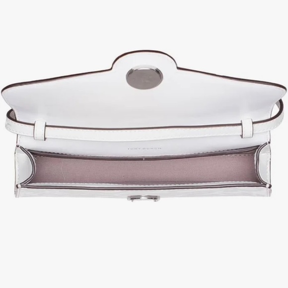 Tory Burch Robinson Floral Embossed White Clutch/Crossbody - Picture 3 of 10